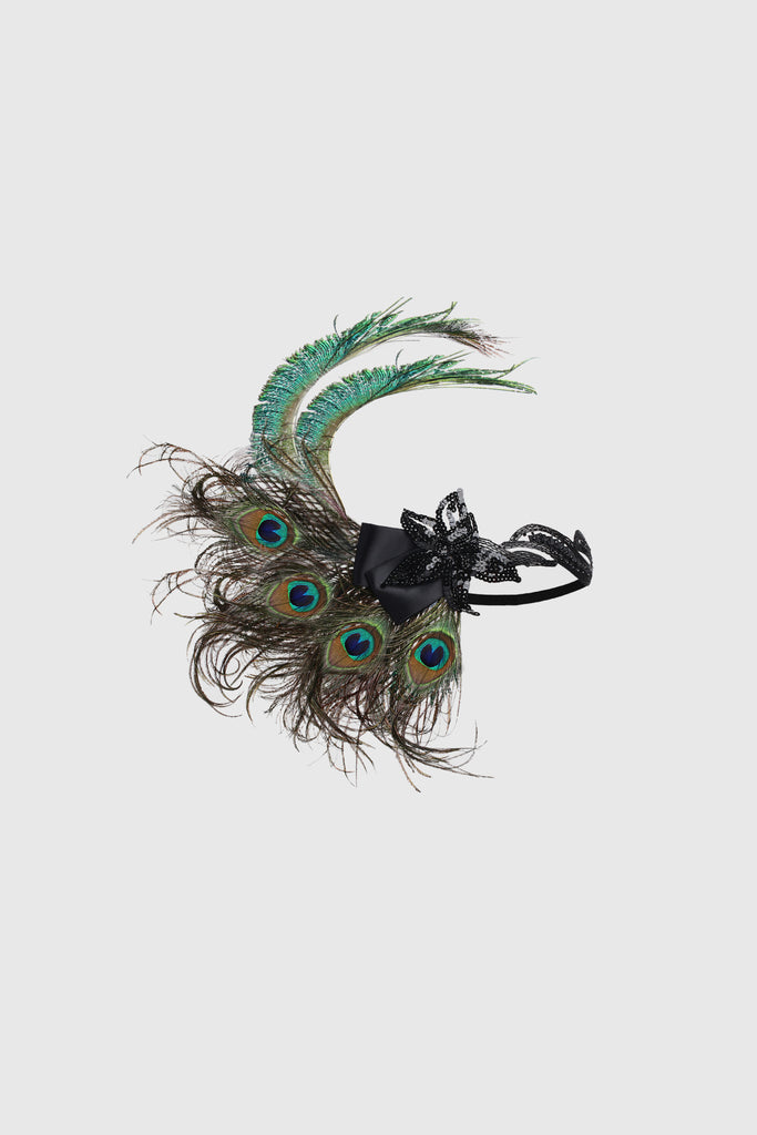 Beaded Sequin Peacock Headband - BABEYOND