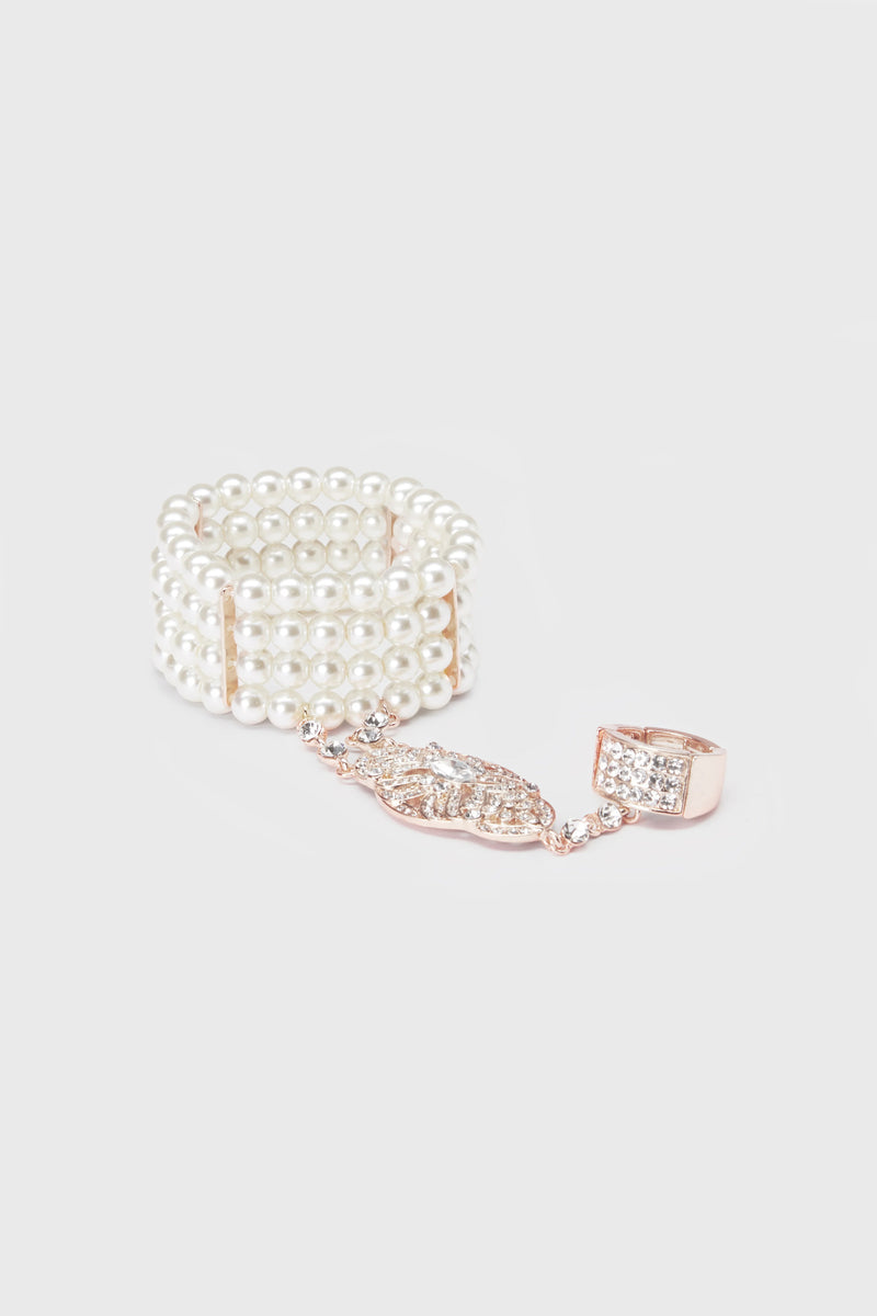 Multi Strand Pearl Bracelet and Ring Set