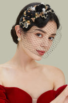 Flowery Tea Party Veil Fascinator | Black | 5