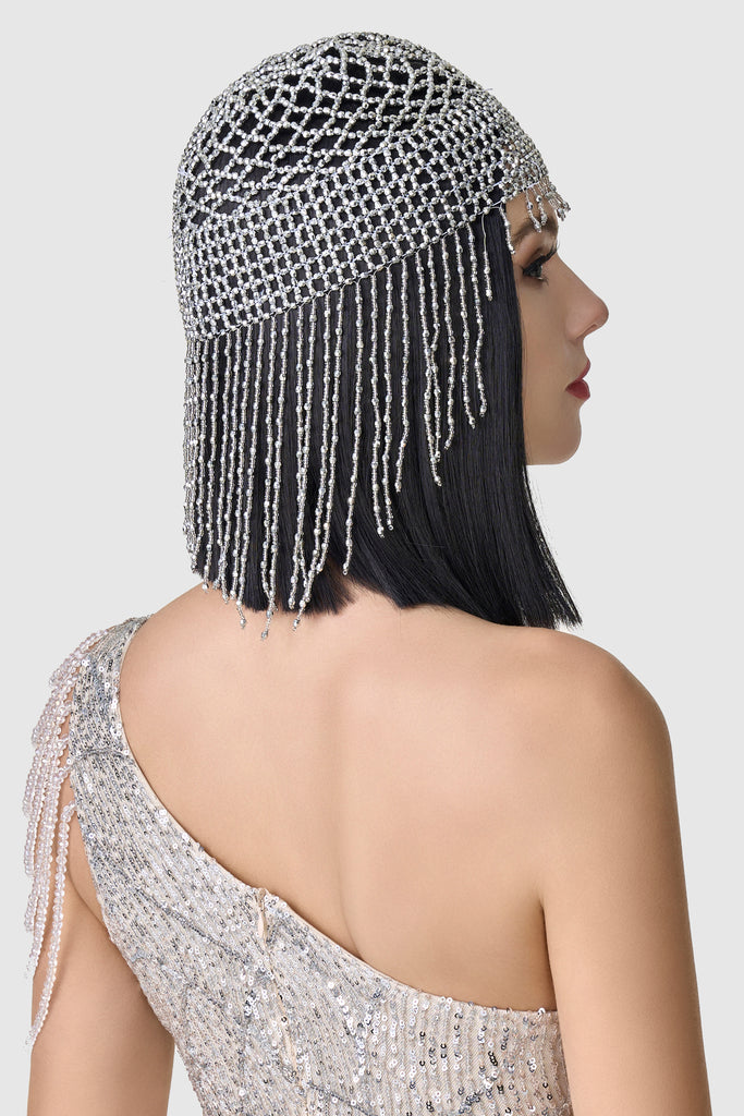 Antique Starry Crystal Cap Headpiece - BABEYOND