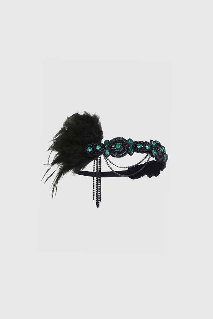 Assorted Gems Feather Headband - BABEYOND