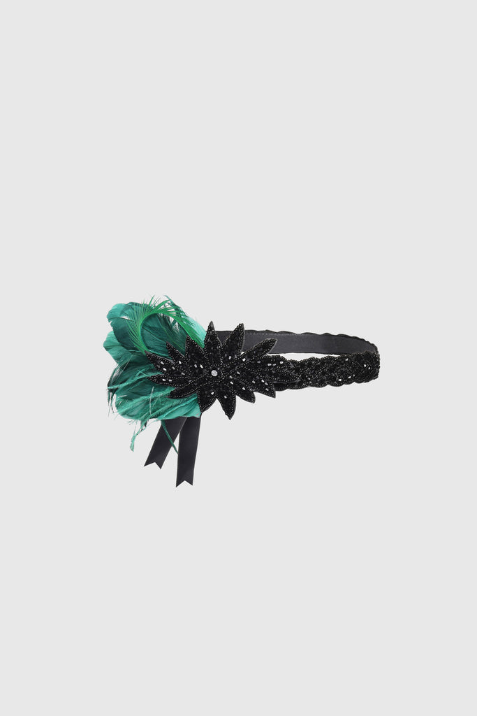 Sparkle Crystal Leaf Feather Headband - BABEYOND