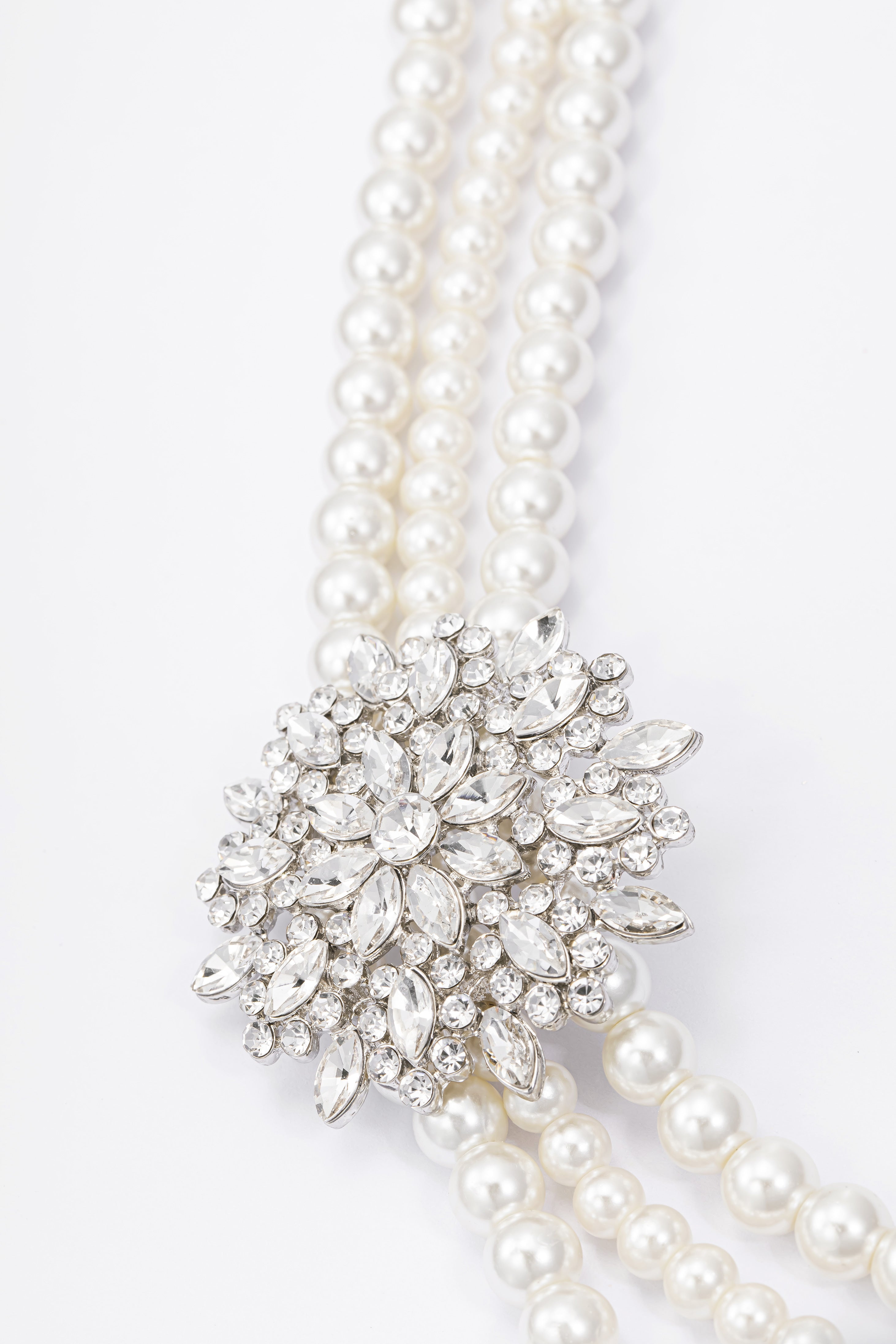 Shop 1920s Jewelry - Pearl Rhinestone Necklace Set, BABEYOND