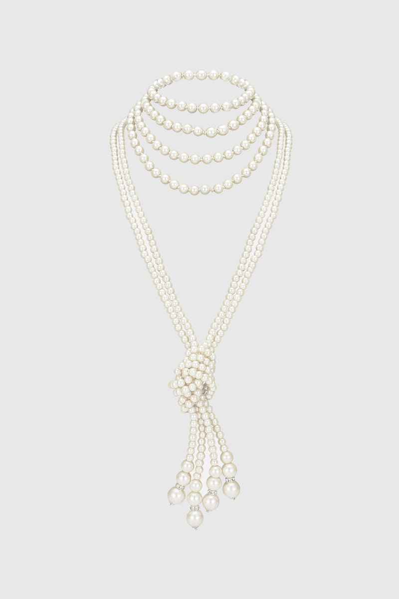 multi strand Knotted Pearl Necklace