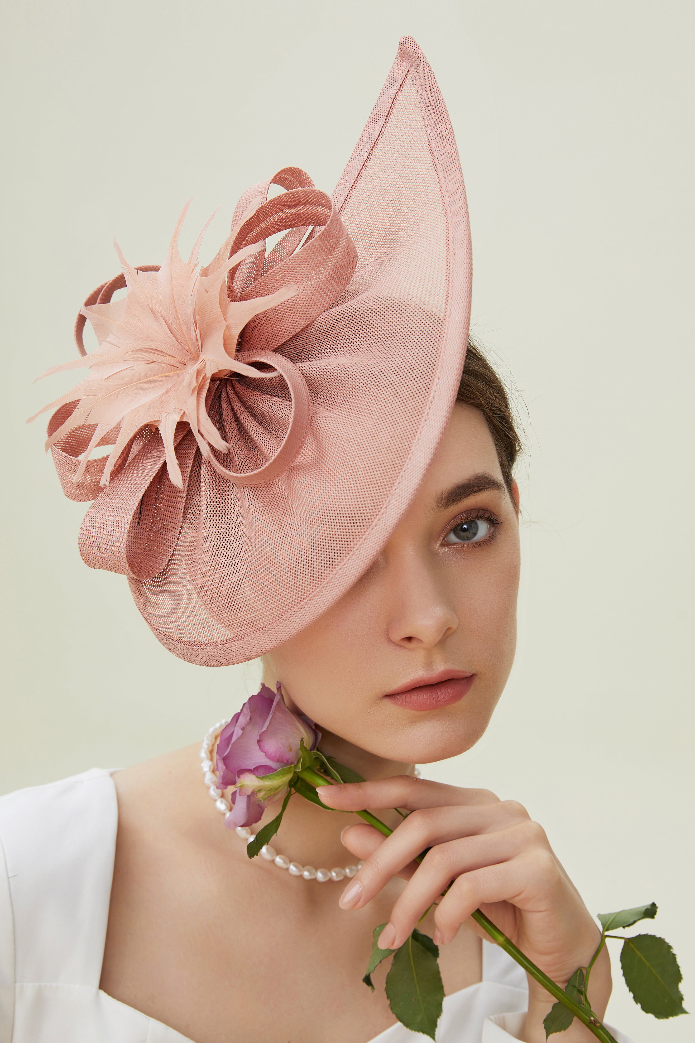 Brown and copper store mini bowler derby hat, fascinator, with clock hands, the countess