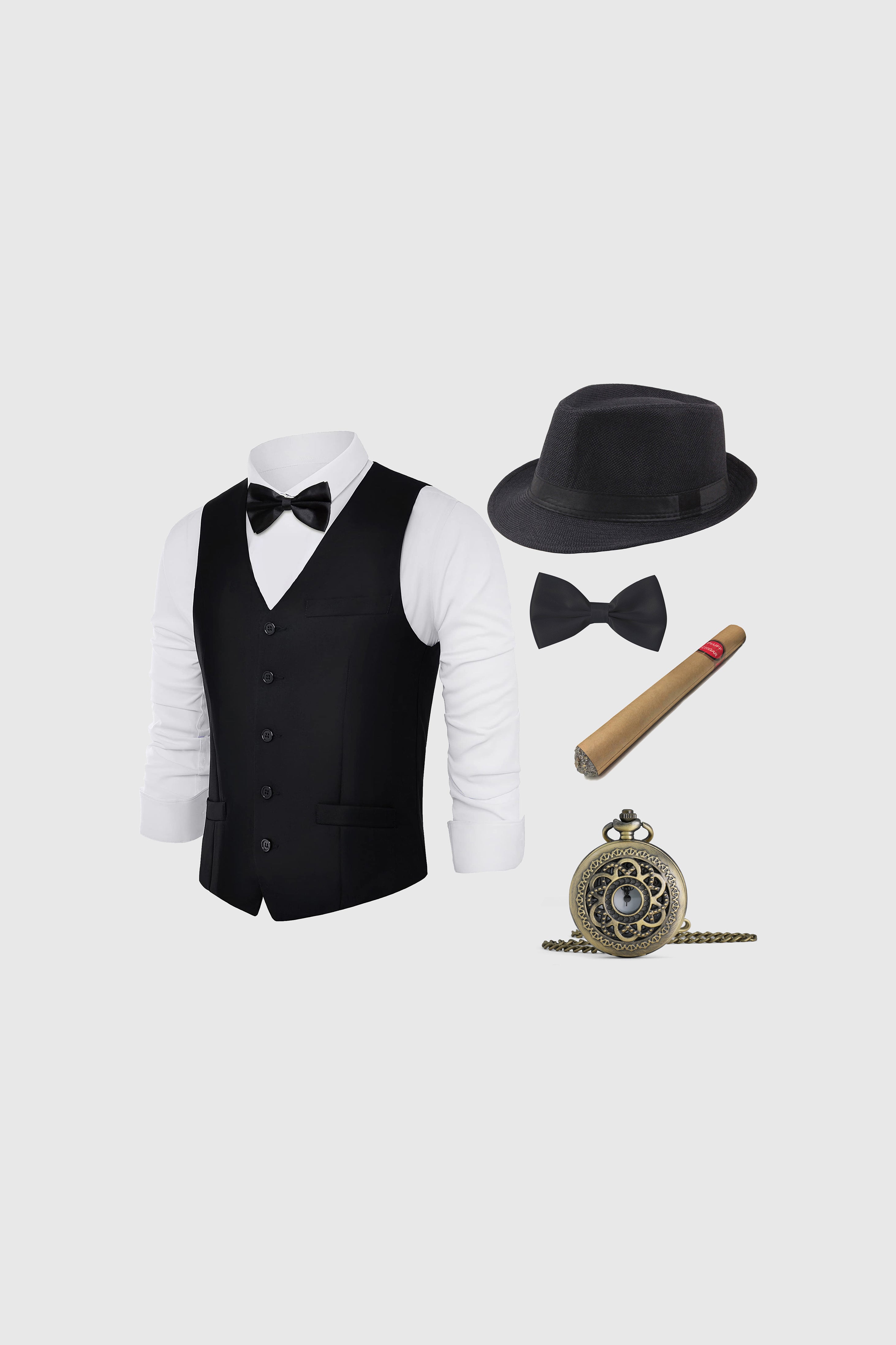 Men 1920s Great Gatsby Gangster Costume Accessories, Ideal, 40% OFF