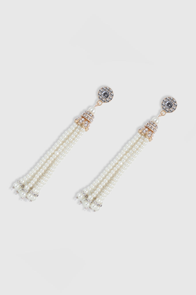 Delicate Vintage Tassel Pearl Earrings - BABEYOND