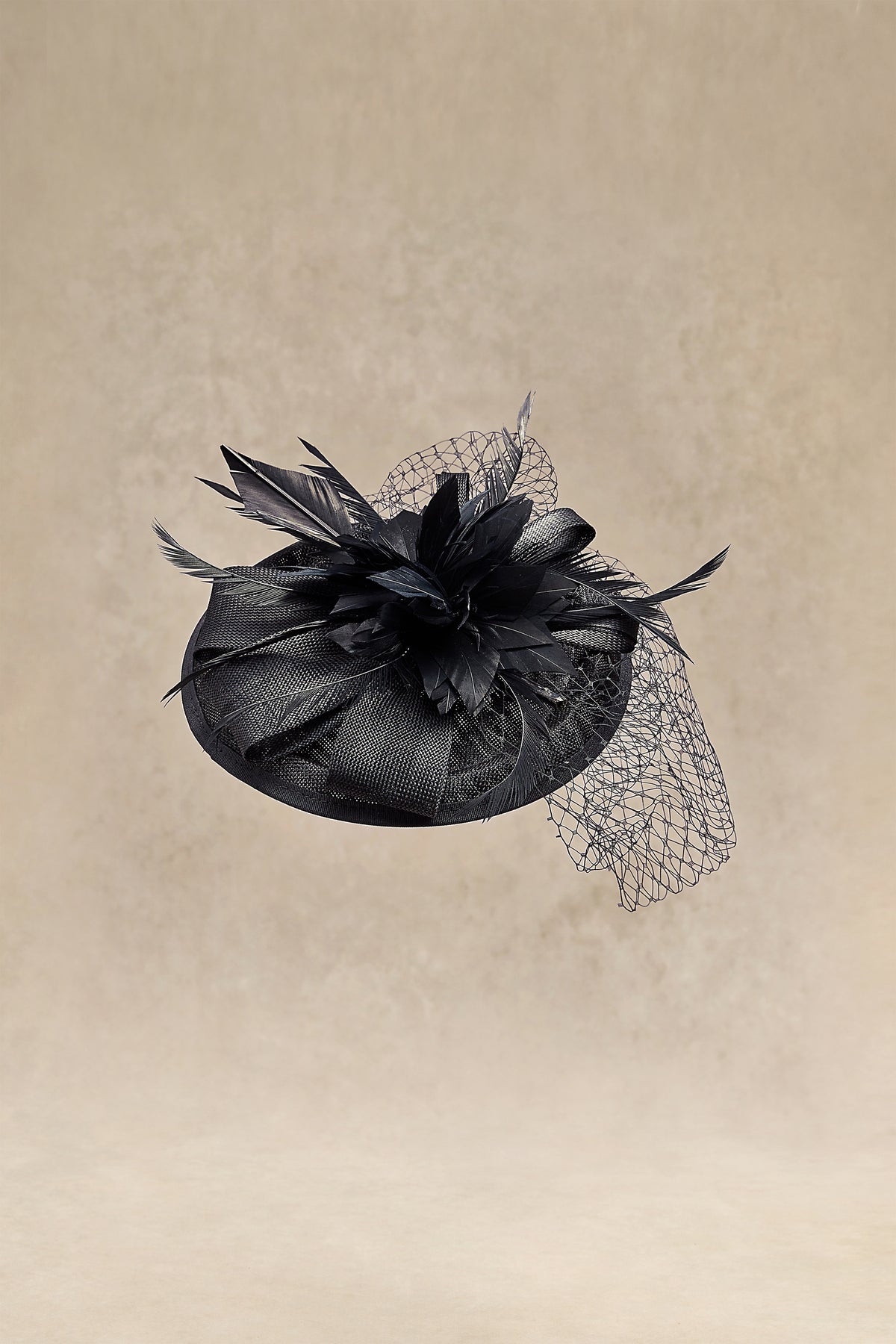 9874 Fascinator Hat Veil Feather Flower Fascinators Hair Clip Tea Party Ivory Fascinator on Hair Comb Women main image 3