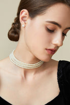 Remarkable Lustrous Imitation Pearl Choker | 4 layer | 12