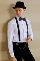 1920s Mens Panama Hat Gatsby Set | Black | 4