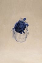 Vintage Feather Veil Fascinator | Blue | 1