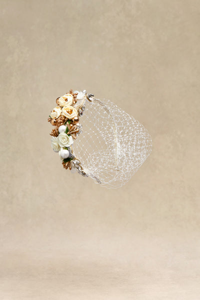 Shop Fascinator Hat - Flowery Tea Party Veil Fascinator  display picture 3