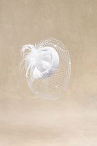 Vintage Feather Veil Fascinator | Snow | 1