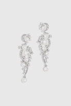 Art Deco Pearl Crystal Earrings | Silver | 1