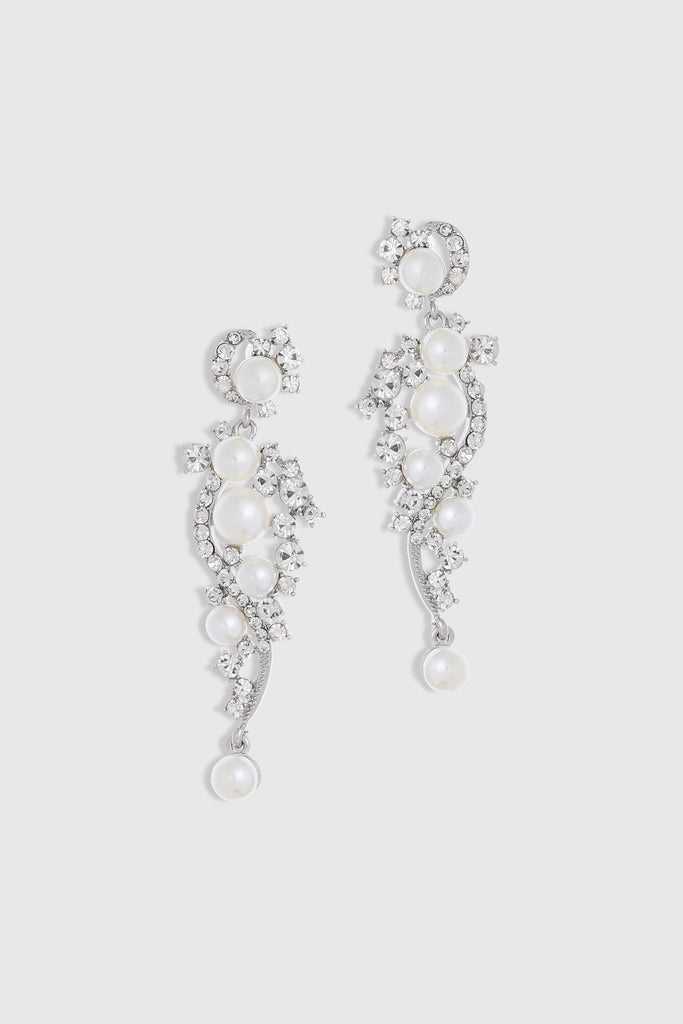 Art Deco Pearl Crystal Earrings - BABEYOND