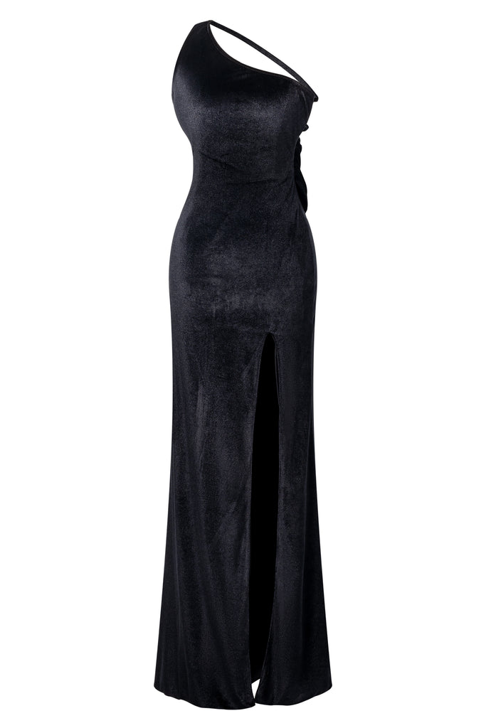 Asymmetrical High Slit One Shoulder Dress - BABEYOND