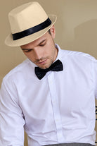 1920s Mens Panama Hat Gatsby Set | Wheat | 28