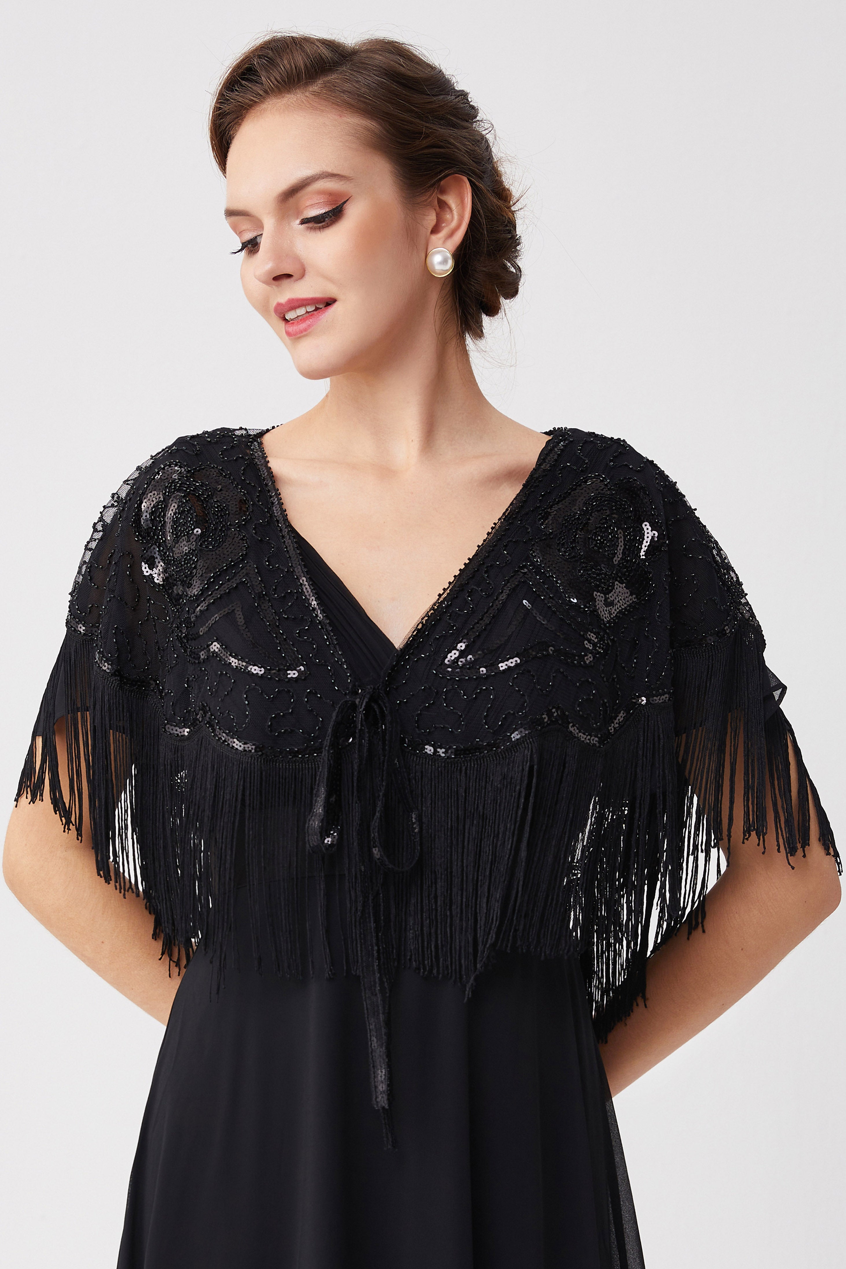 Shop 1920s Shawls - 1920s Beaded Sequin Gatsby Shawl | BABEYOND