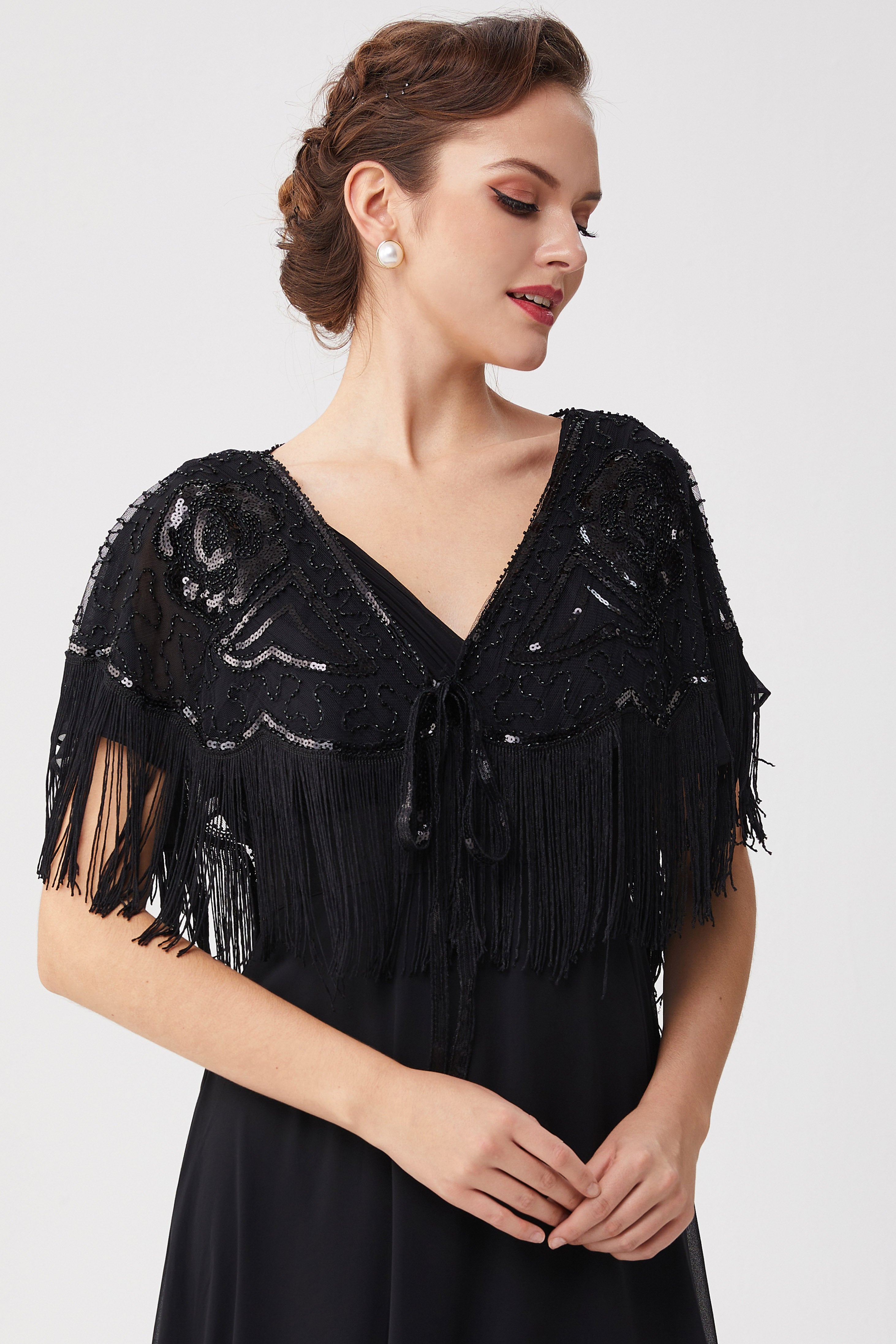 Shop 1920s Shawls - 1920s Beaded Sequin Gatsby Shawl | BABEYOND