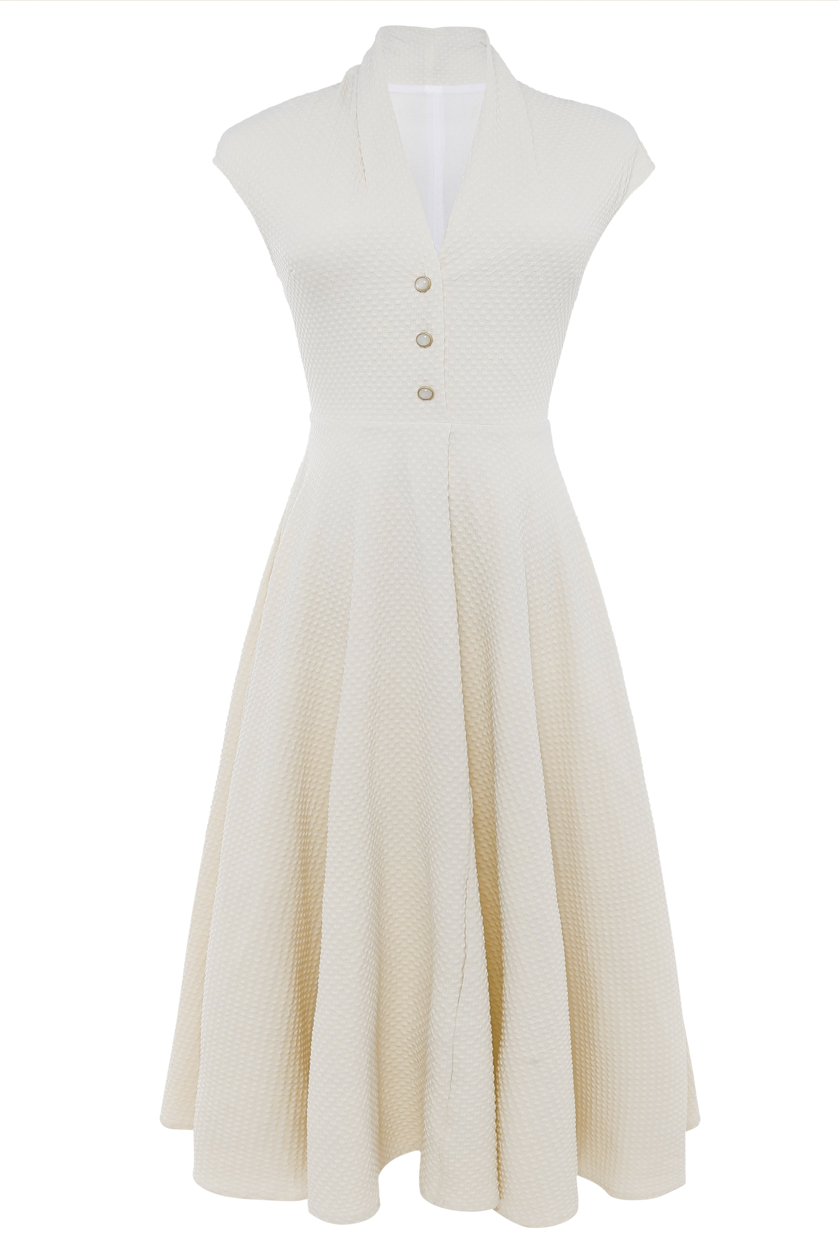 Shop 1920s Casual Dresses - Cap Sleeve V Neck Dress | BABEYOND