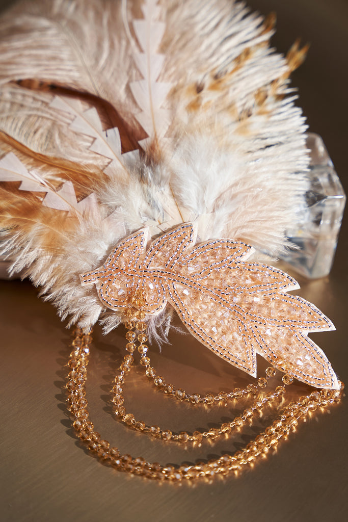 Carnival Beaded Feather Headdress - BABEYOND