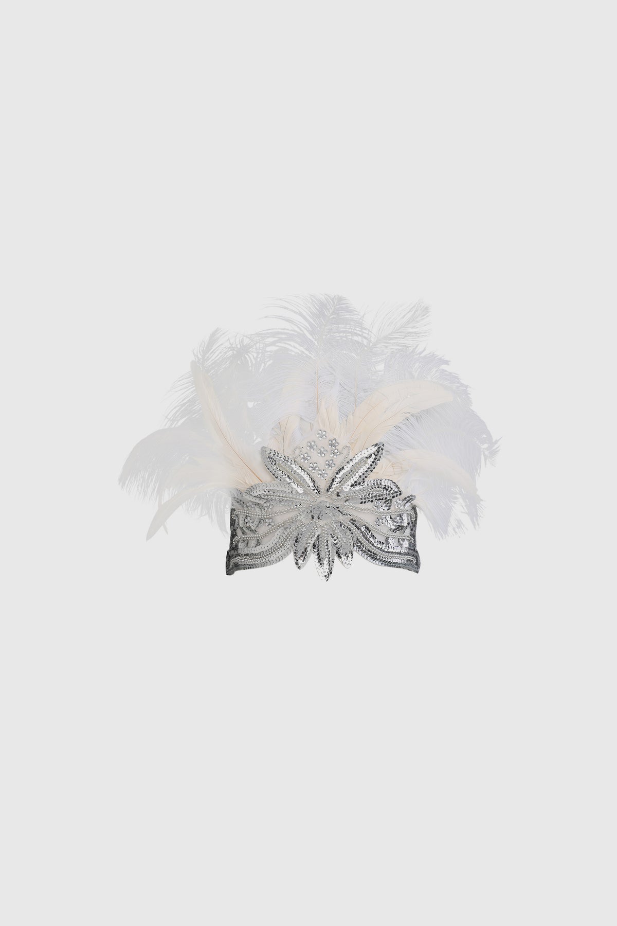 White Feather Headpiece 1920s Carnival Festival Flapper  display picture 2