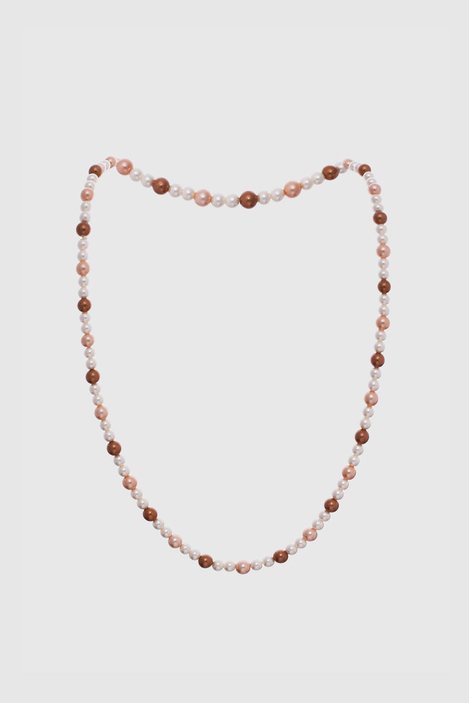 Colorful Faux Pearl Long Necklace - BABEYOND