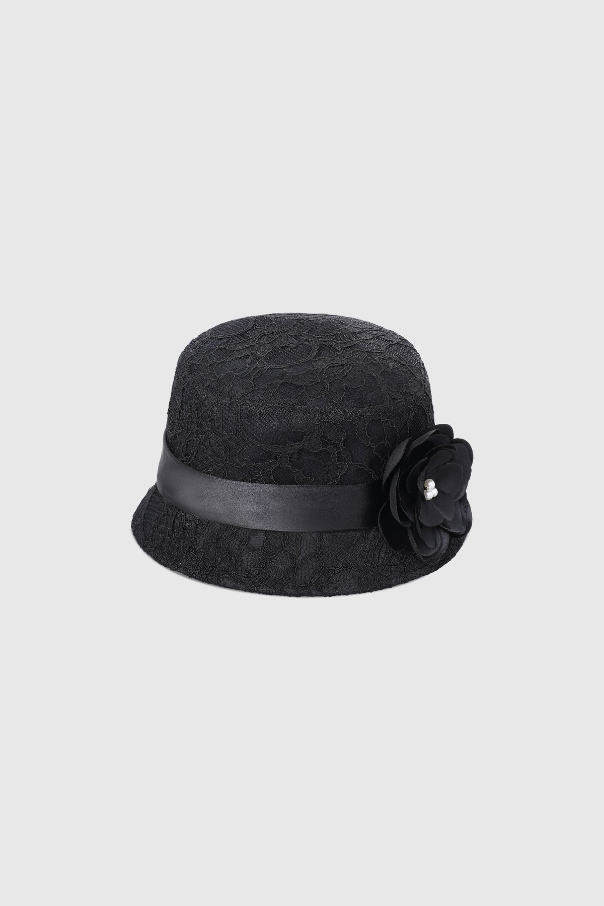 Shop Cloche Hat - Elegant Lace Floral Gatsby Hat | BABEYOND display picture 2