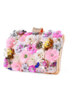 Embellished Rhinestone Sequin Floral Clutch | Champagne | 2