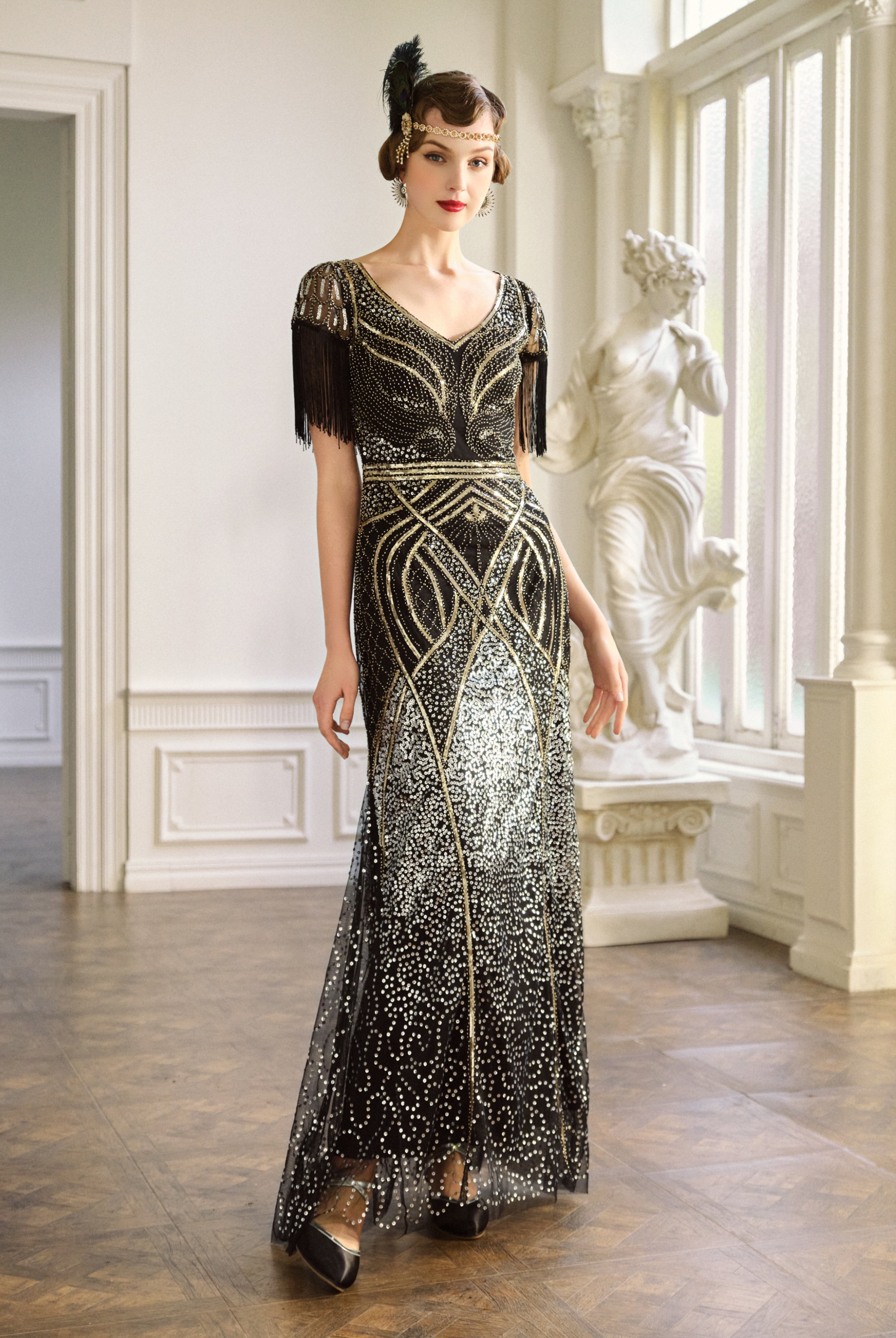 Party Dress Maxi Dress Roaring 20s Dress Attire 1920s Style Long