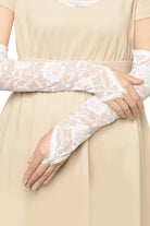 14.2" Finger Loop Lace Flapper Gloves | White | 2