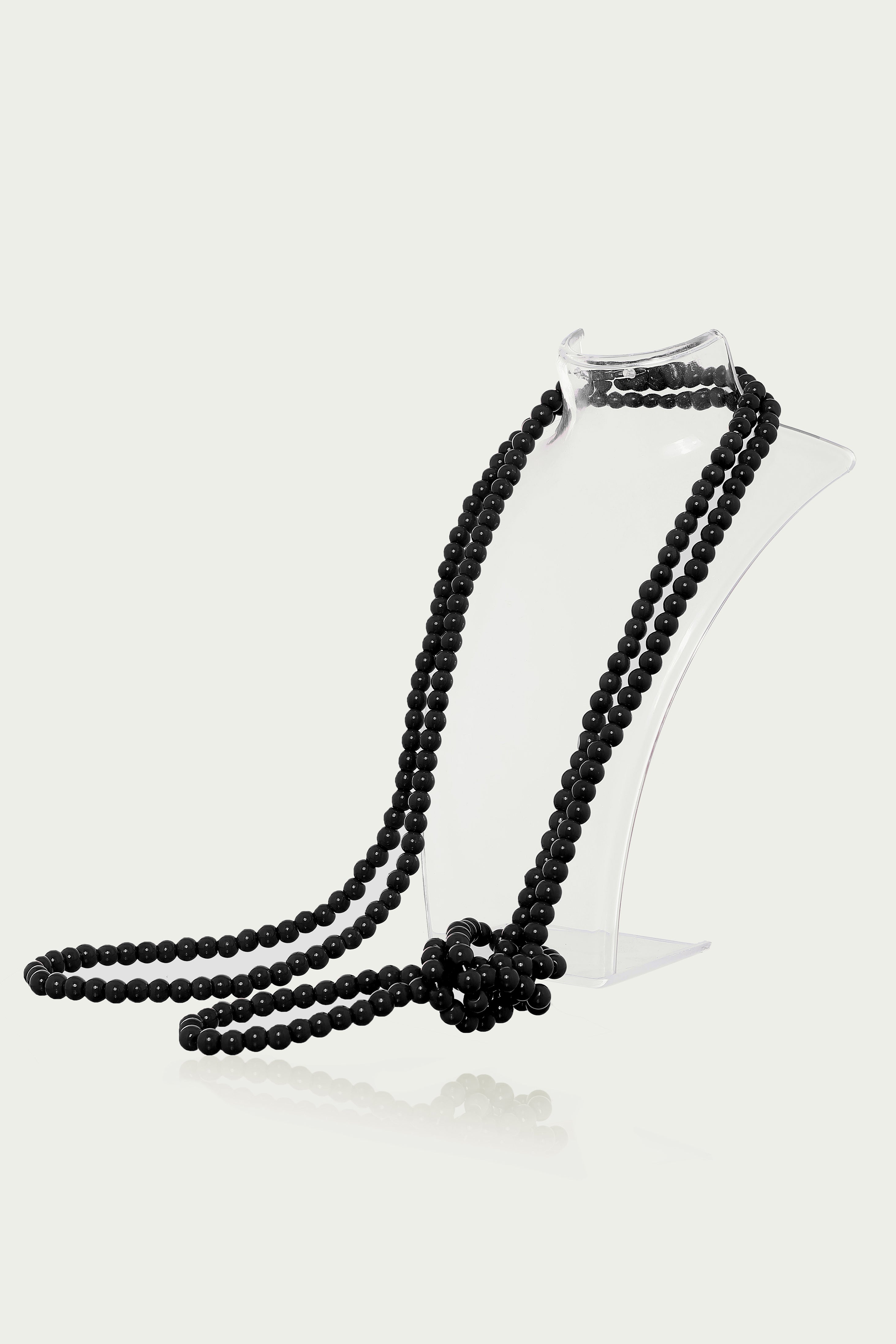 Gorgeous Long Faux Pearl Necklace | Black | 2
