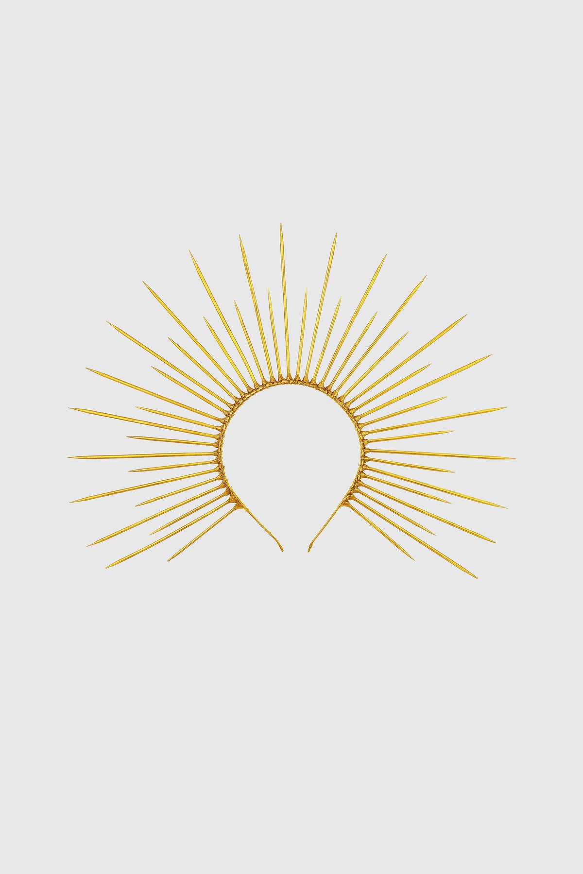 Sunburst Spiked Halo Crown Gold Greek Goddess Headband Rhinestones Shop Halo Crown - Goddess Sunburst Spiked Halo Crown | BABEYOND main image 2