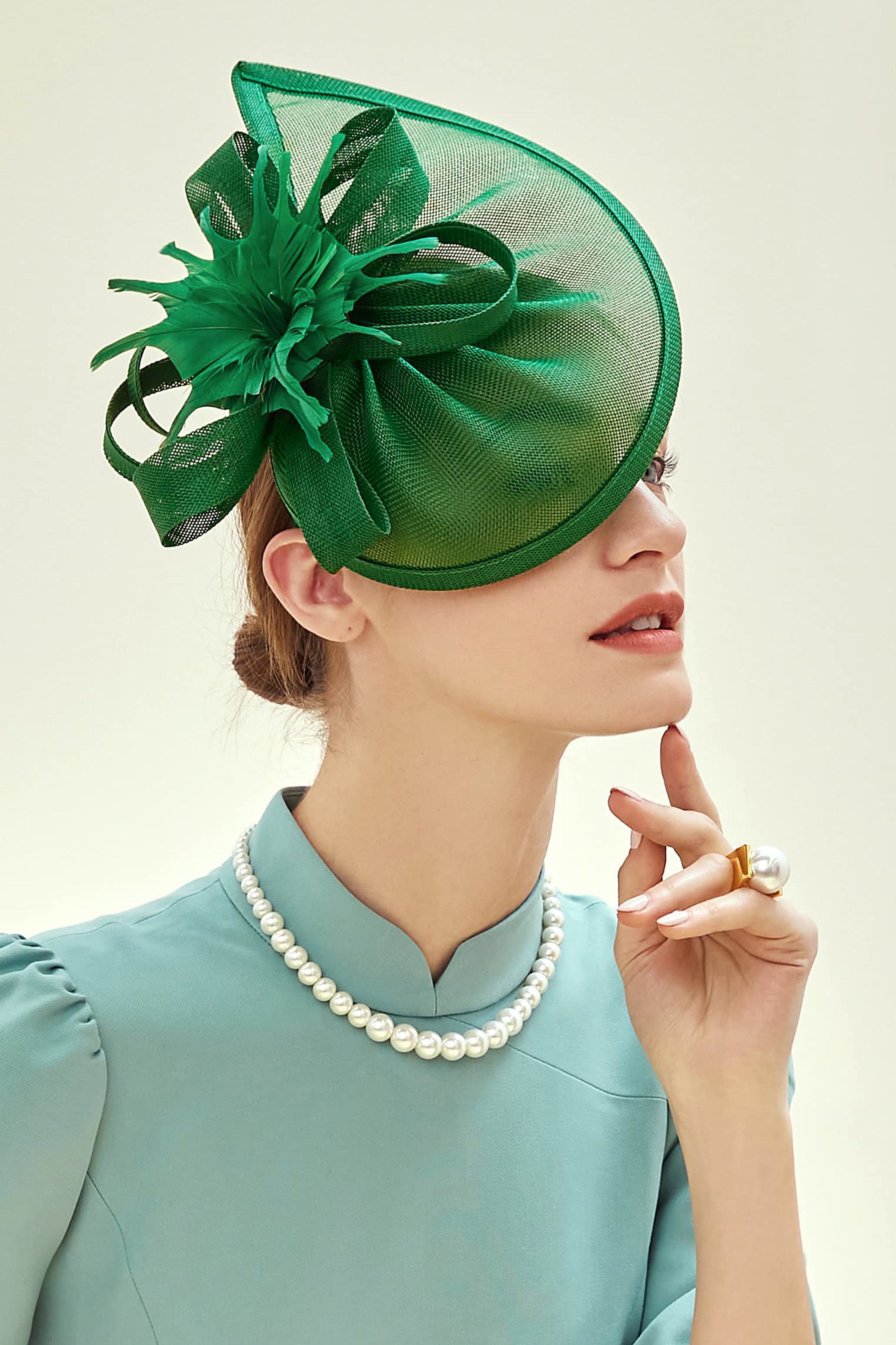 Tea Party Cocktail Fascinator | Darkgreen | 3