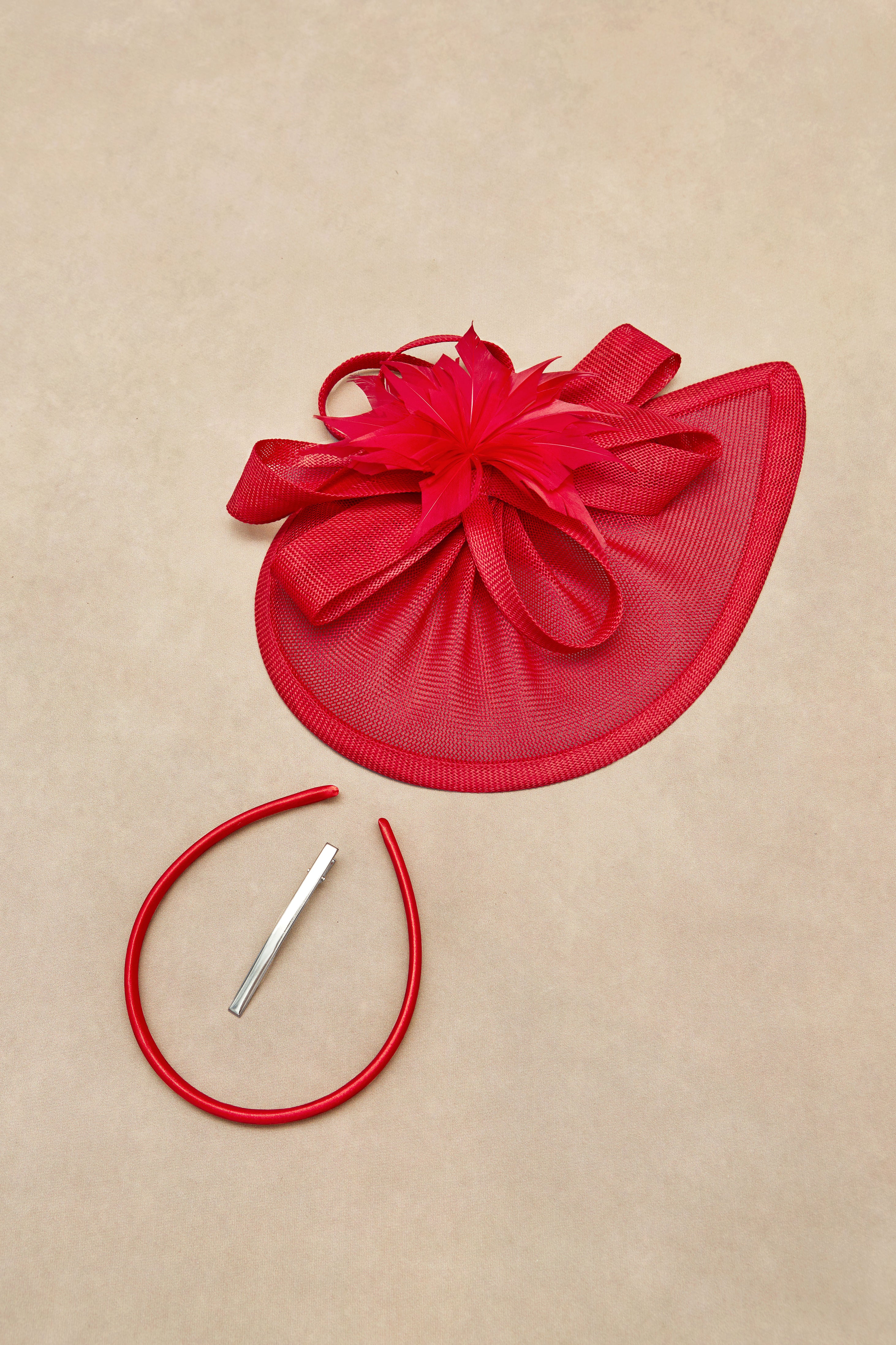 Tea Party Cocktail Fascinator | Red | 2