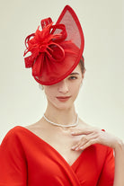 Tea Party Cocktail Fascinator | Red | 3