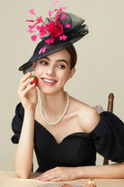 Race Day Feather Cocktail Fascinator | Black | 2