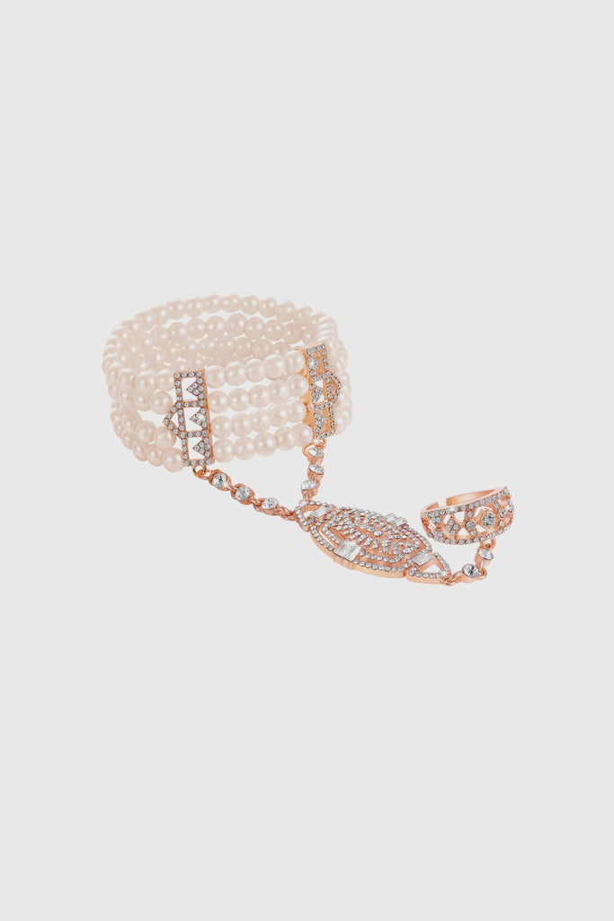 Multi-Layered Crystal Beaded Pearl Bracelet - BABEYOND