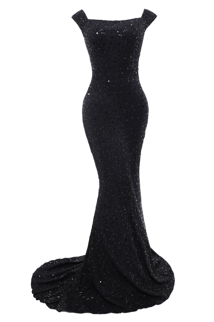 Off Shoulder Textured Fishtail Dress - BABEYOND