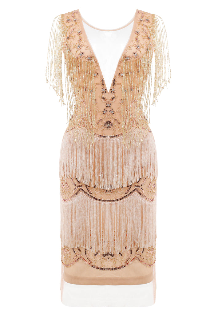 Retro Fringe Sleeve Sequin Mini Dress - BABEYOND