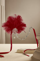 Retro Ostrich Feather Headband | Winered | 3