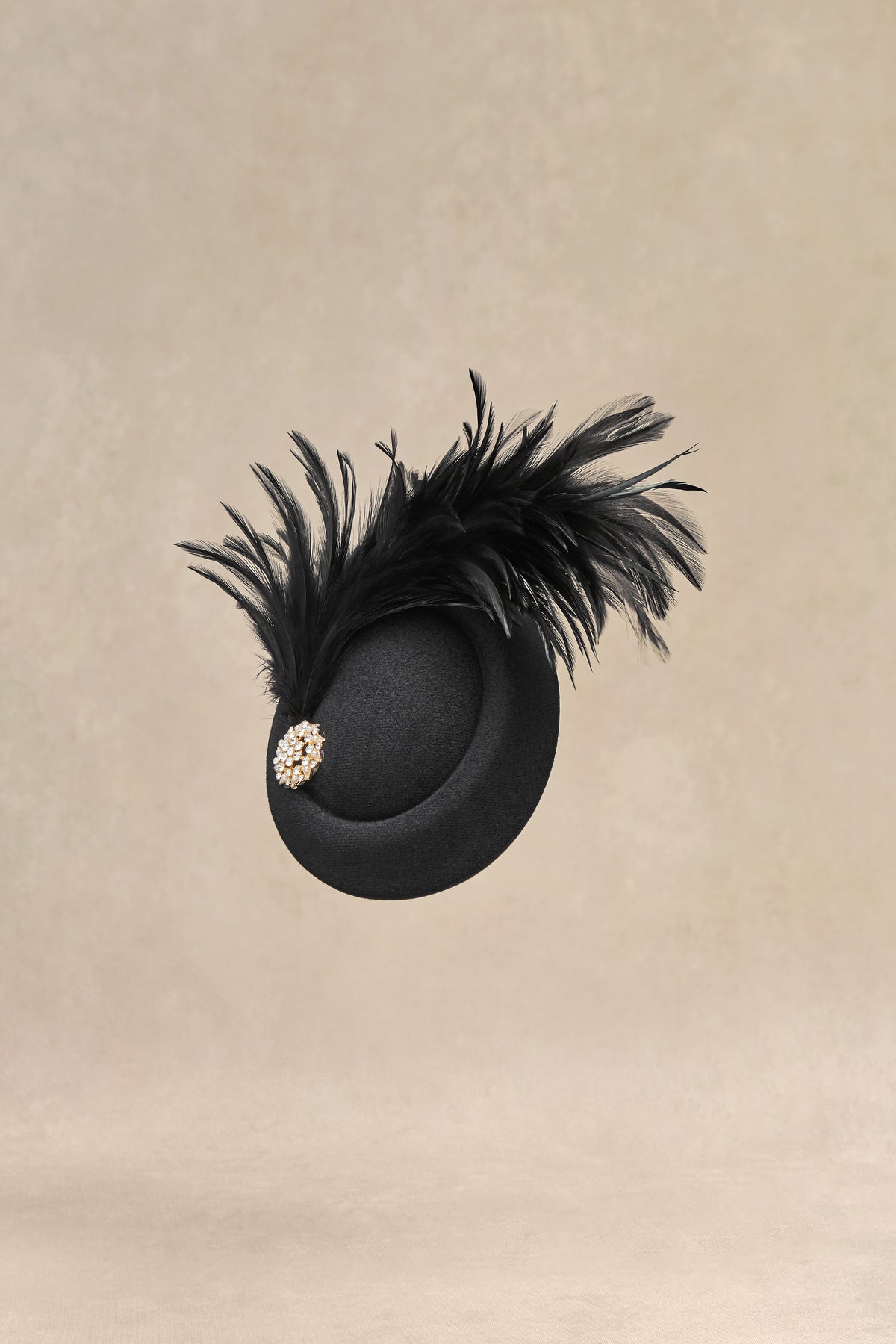 Exquisitely Stunning Black Couture Feathered Embellished 