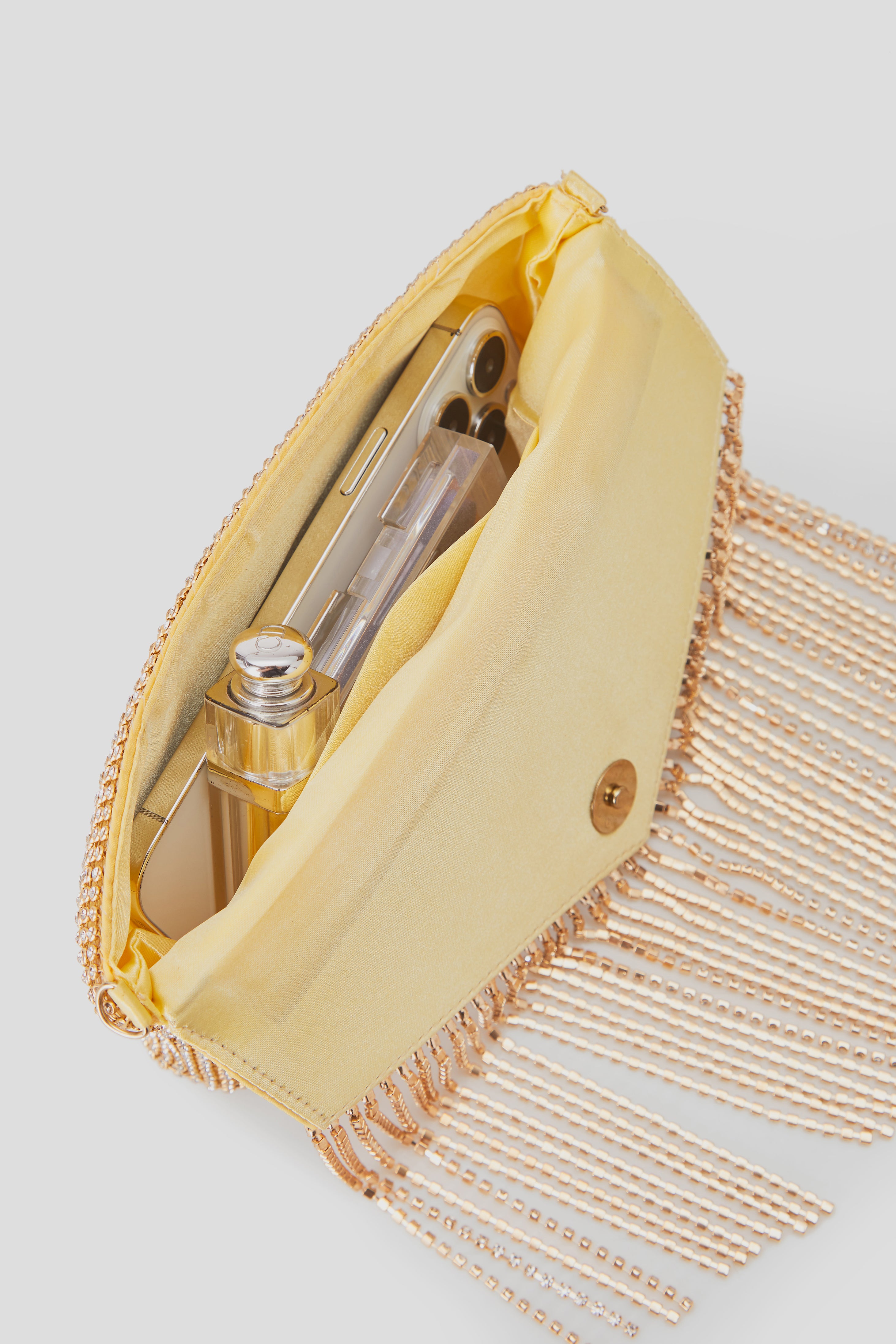 Rhinestone Tassels Clutch Handbag | Gold | 3