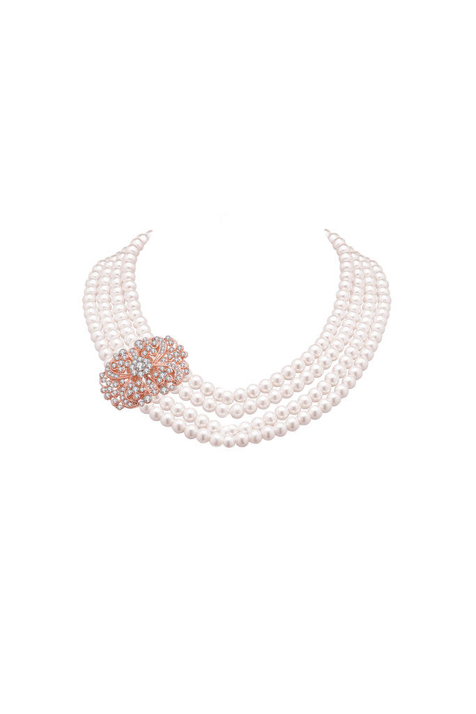 Shiny Elegant Pearl Necklace Set - BABEYOND