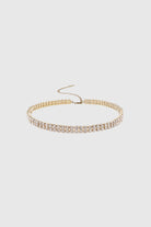 Sparkling Rhinestone Choker Necklace | Gold | 1