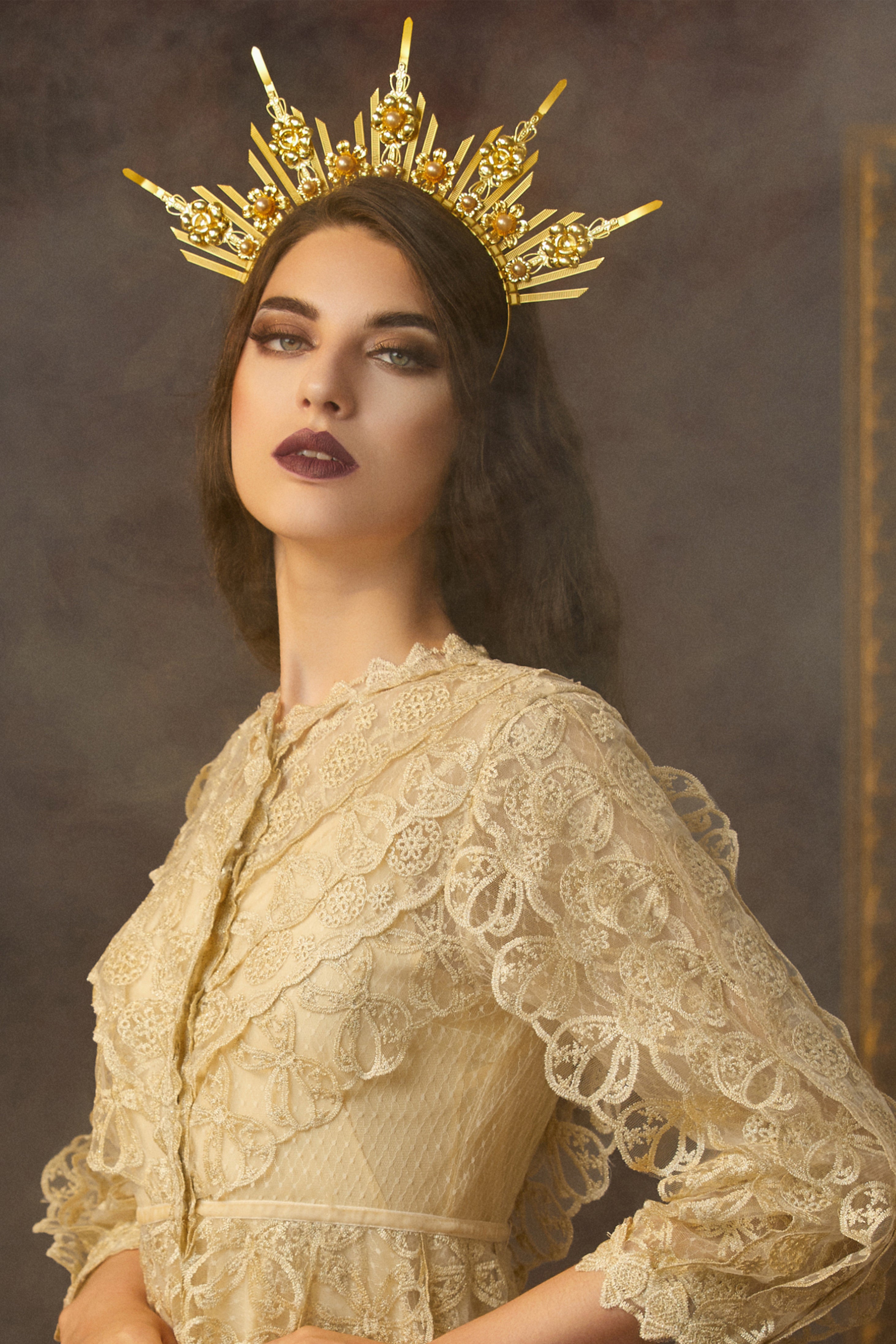 Spiked Zip Tie Floral Butterfly Halo Crown | Classic | 4