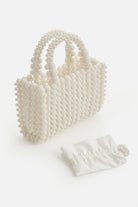 Top Handle Pearl Beaded Evening Bag | Offwhite | 2