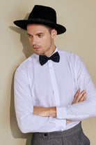 1920s Mens Panama Fedora Hat | Black | 6