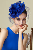 Vintage Veil Tea Party Fascinator | Rotary Blue | 5