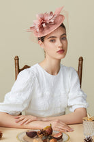 Vintage Veil Tea Party Fascinator | Nude Pink | 15